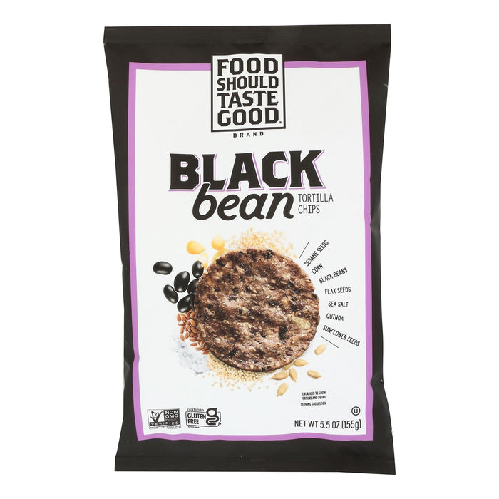 Food Should Taste Good Black Bean Tortilla Chips - 5.5 Oz - 12 Bags