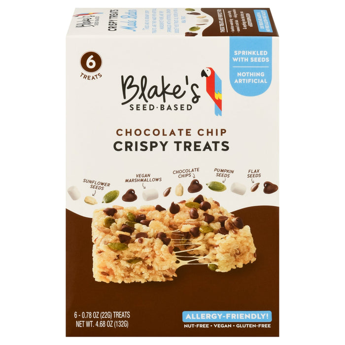 Blake's Seed Based Crispy Treat Choco Chip - Pack of 6 - 6/.78 Oz - Gluten-Free & Allergen-Friendly