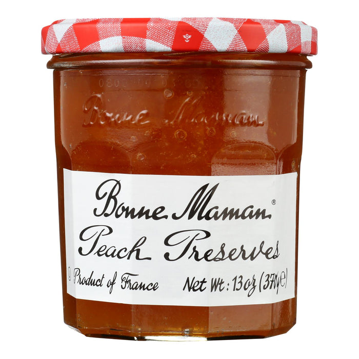 Bonne Maman Peach Preserves - Pack of 6 - 13 Oz - Authentic French Recipe