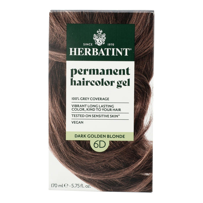 Herbatint 6D Dark Golden Blonde Hair Color - Natural Permanent Dye -  5.75 fl oz