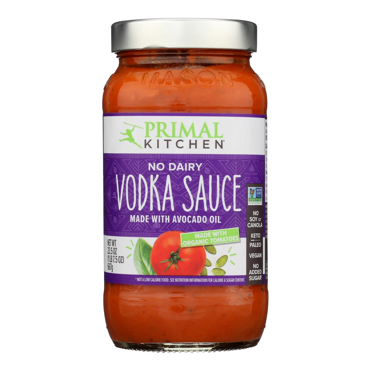 Primal Kitchen Organic Vodka Sauce, No Dairy, 23.5 oz (Pack of 6 ...