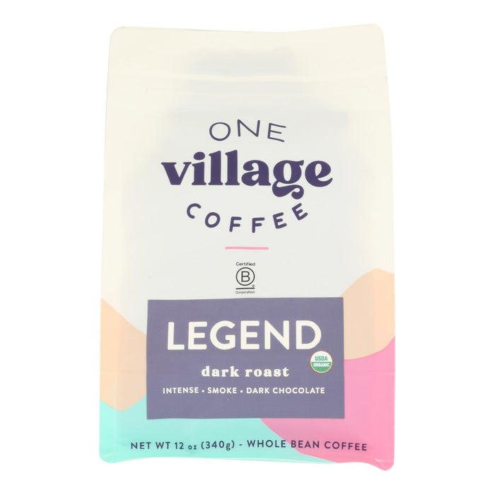 One Village Coffee Organic Legend Dark Whole Bean Coffee, 6 x 12 oz Bags