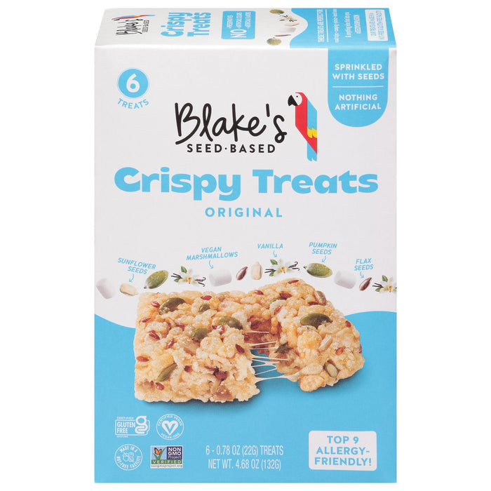 Blake's Seed Based Crispy Treats Original, 6-Pack - Gluten-Free, Allergy-Friendly Snack - 6/.78 Oz