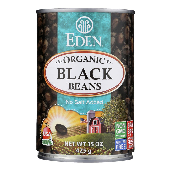 Eden Organic Black Beans - 15 oz - (Pack of 6) - USA Grown - Low Sodium