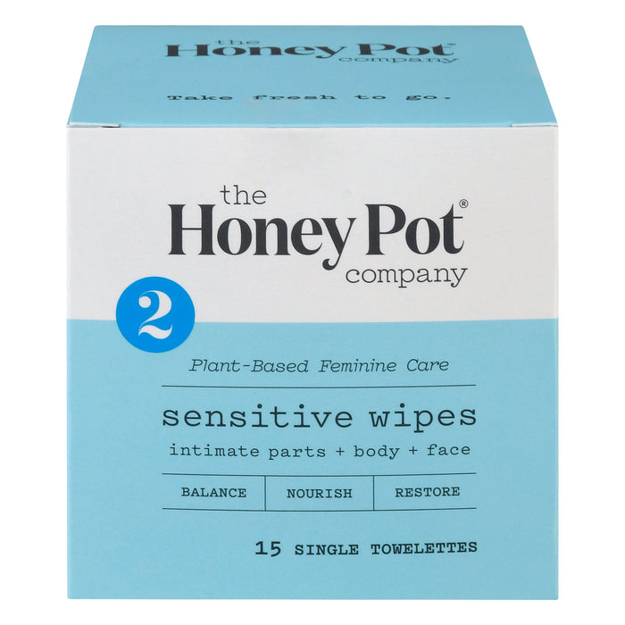 The Honey Pot Sensitive Feminine Wipes - 15 Count