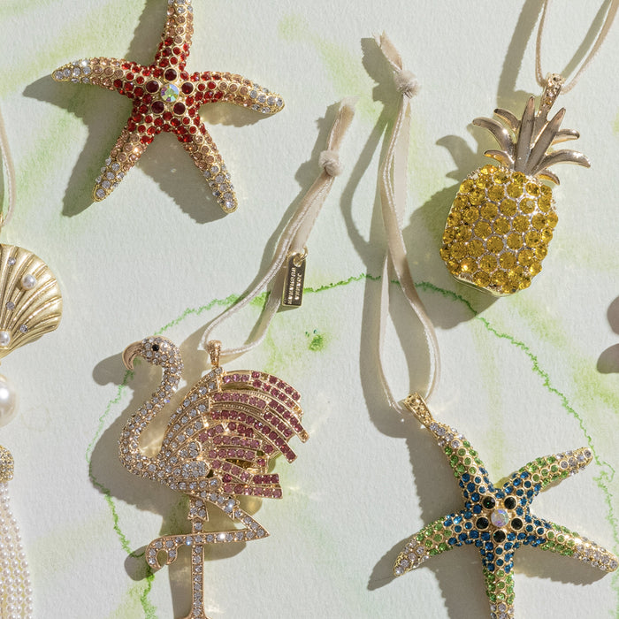 Starfish hanging ornament, green