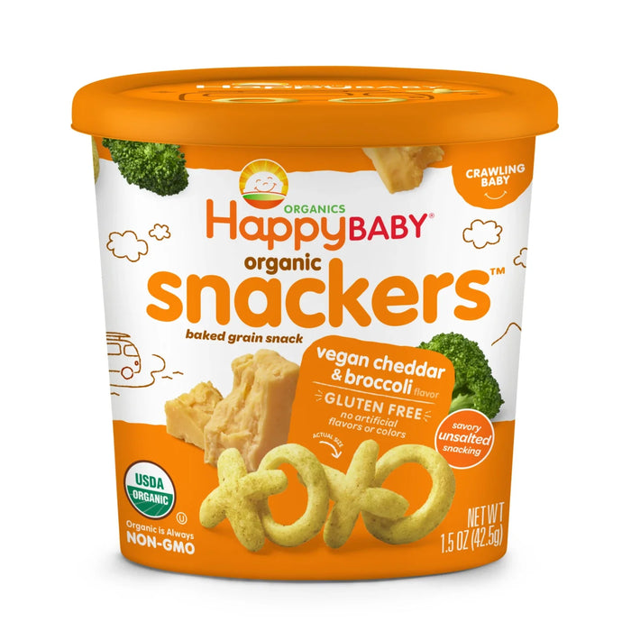 Happy Baby Organic Snackr Cheesy Broccoli Puffs (Pack of 6 - 1.5 oz)