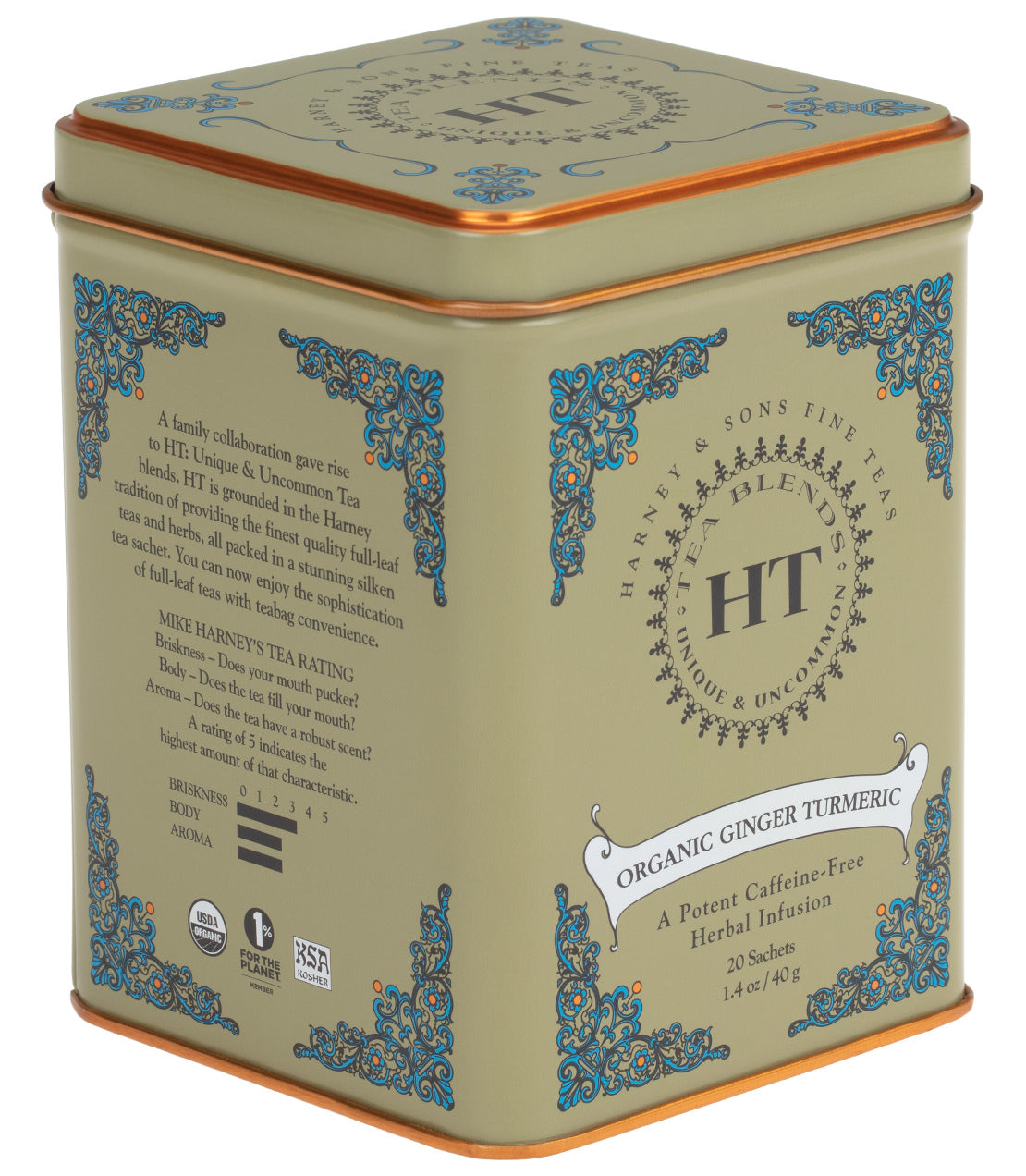 Organic Ginger Turmeric, HT Tin of 20 Sachets — Specialty Food Source