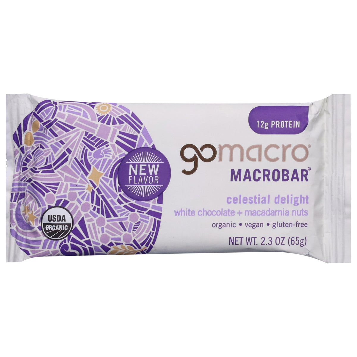 GoMacro MacroBar Organic Vegan Protein Bar - White Chocolate Macadamia ...