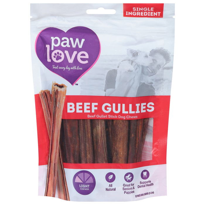 Paw Love Beef Gullet Sticks for Dogs - 6-12 Count Chew Treats