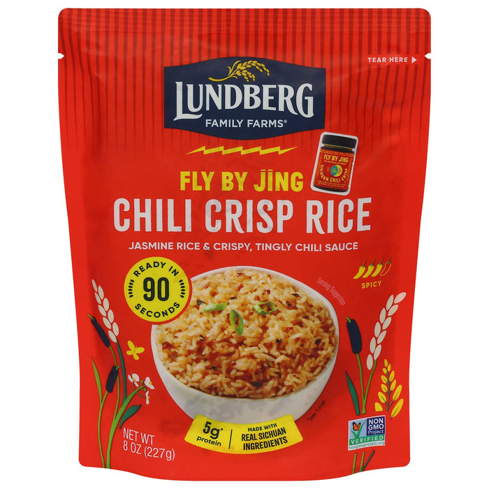 Lundberg Family Farms Jasmine Rice Chili Crisp, 8 oz Bags, 6-Pack
