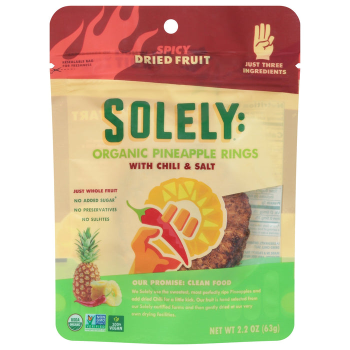 Solely Dried Fruit Pineapple with Chili - 8 x 2.2 oz Pouches