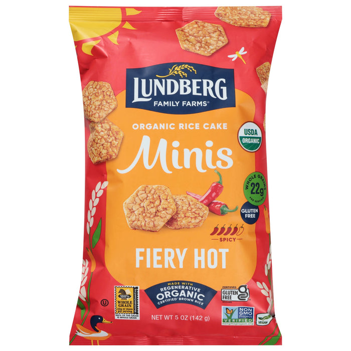 Lundberg Family Farms Fiery Hot Rice Cakes, 5 oz, 6-Count - Spicy Gluten-Free Snack