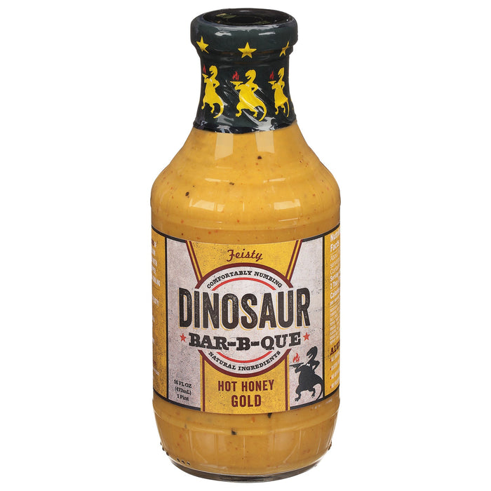 Dinosaur BBQ Hot Honey Gold Sauce - 19 oz - 6 Pack - Sweet & Spicy Flavor