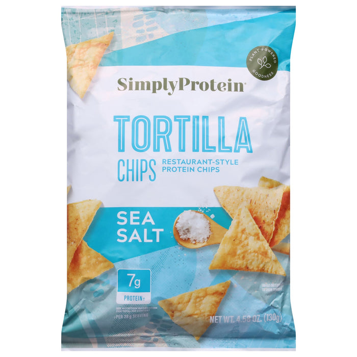 Simply Protein Sea Salt Tortilla Chips (Pack of 10) - 4.58 Oz Bags - Healthy & Delicious