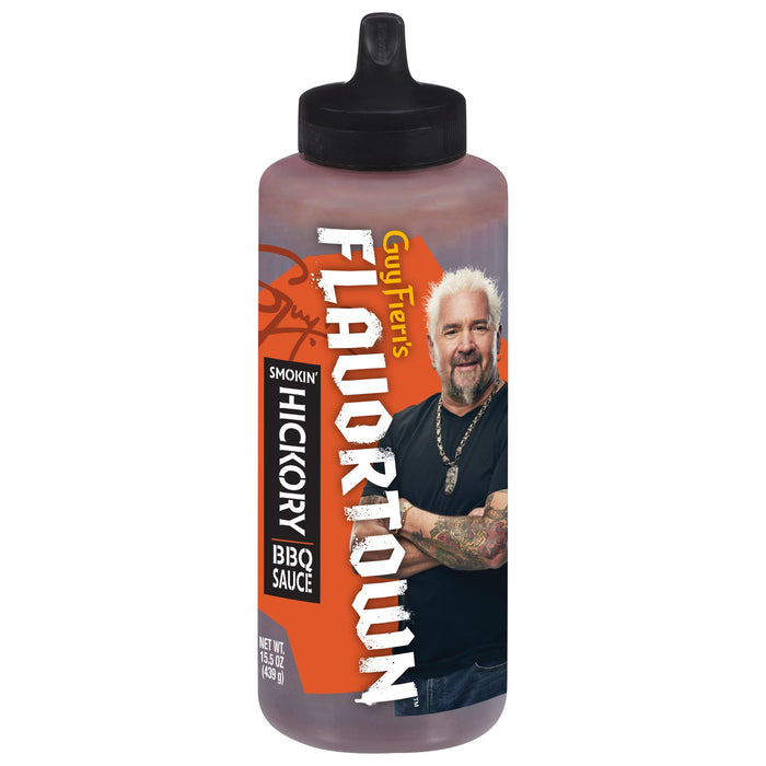 Flavortown Hickory BBQ Sauce (Pack of 6) 15.5 oz  - Authentic Smoky Flavor