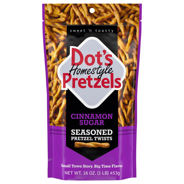 Dot's Pretzels Cinnamon Sugar - 16 oz - (Pack of 10) - Sweet & Crunchy Snack
