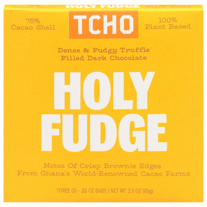 Tcho Chocolate Holy Fudge Organic Dark Chocolate Bar - Pack of 10 (2.5 oz Bars)