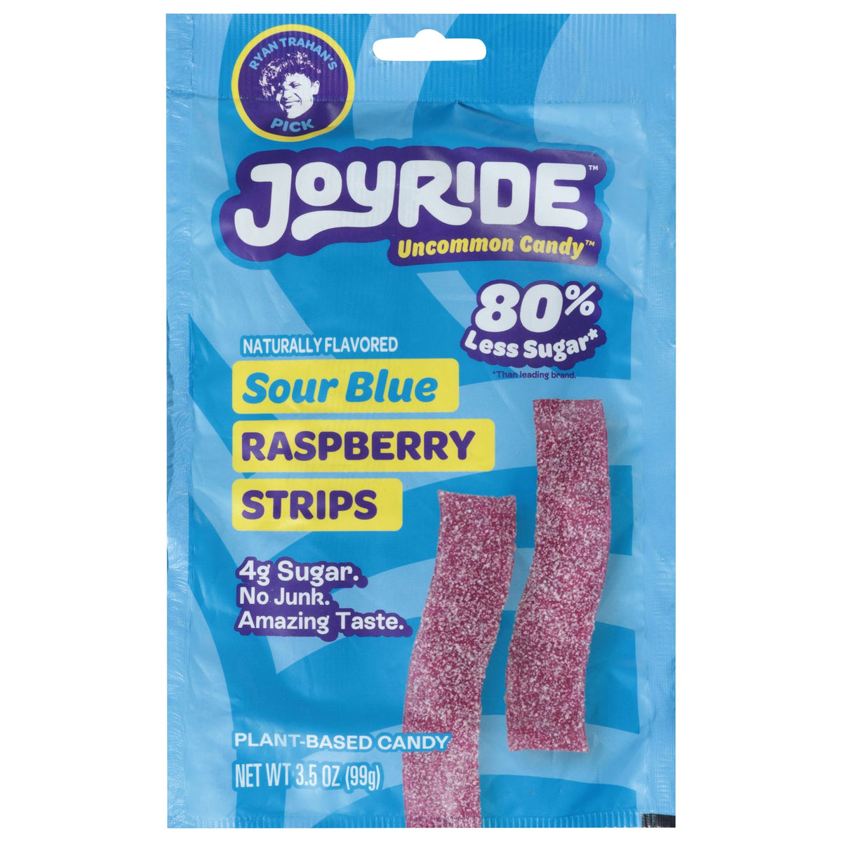 Joy Ride Sour Strips Blue Raspberry - Pack of 10 (3.5 Oz Each) - Tangy ...