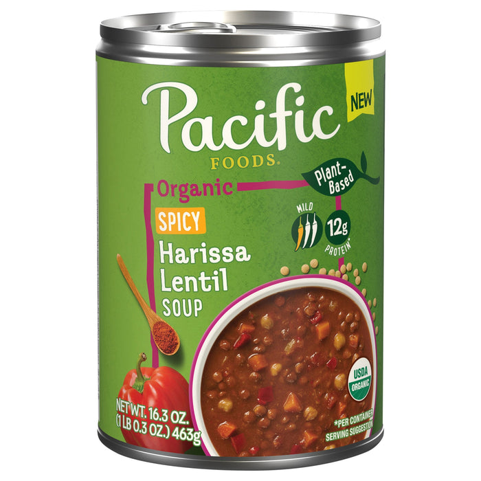Pacific Foods Lentil Soup: Spicy Harissa, Organic, 16.3 oz (Pack of 12)