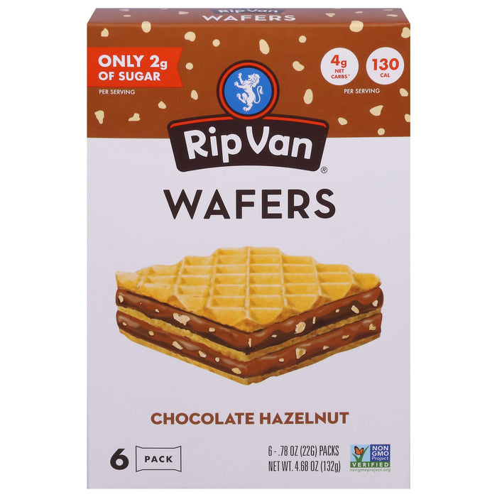 Rip Van Wafels Chocolate Hazelnut Wafers - 6 x 4.68 Oz Pack