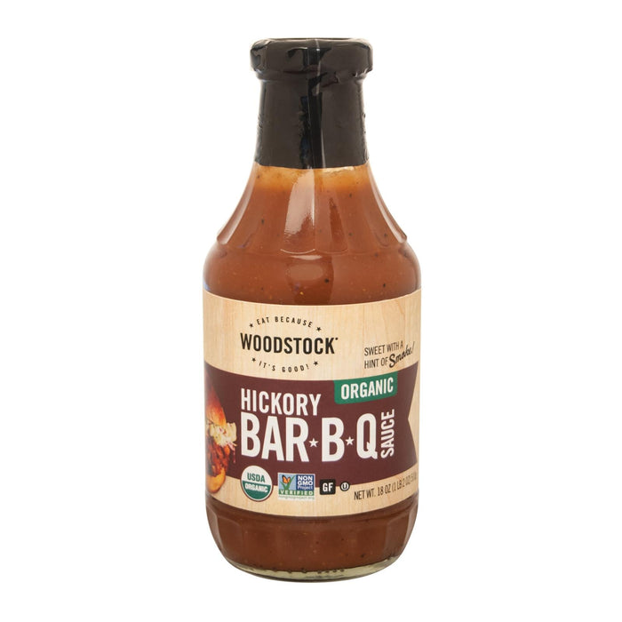 Woodstock Organic Hickory BBQ Sauce, 18 oz (Case of 12) - Gluten-Free Condiment