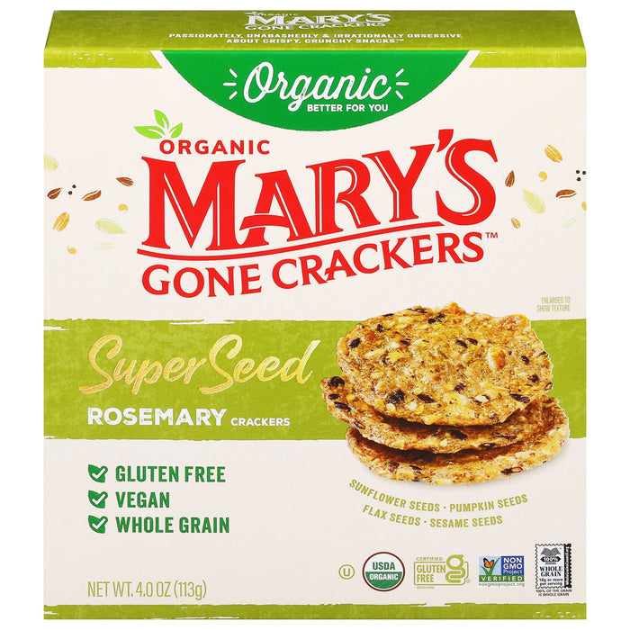 Mary's Gone Crackers Original Seed Crackers Rosemary - 4 oz Bags (Pack of 6)