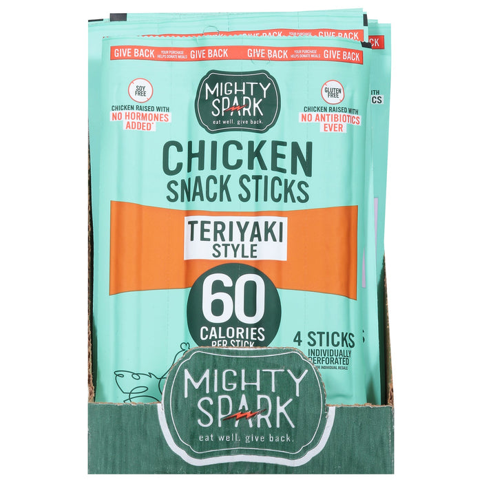 Mighty Spark Teriyaki Chicken Snack Sticks - 8 x 4 oz