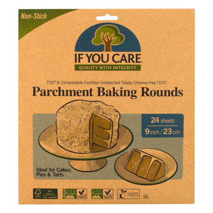 If You Care Parchment Baking Rounds Unbleached - 20 Packs of 24 Count - Sustainable & Non-Stick