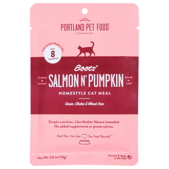 Portland Pet Food Company Salmon & Pumpkin Cat Meal - 12 x 2.6 oz Pouches