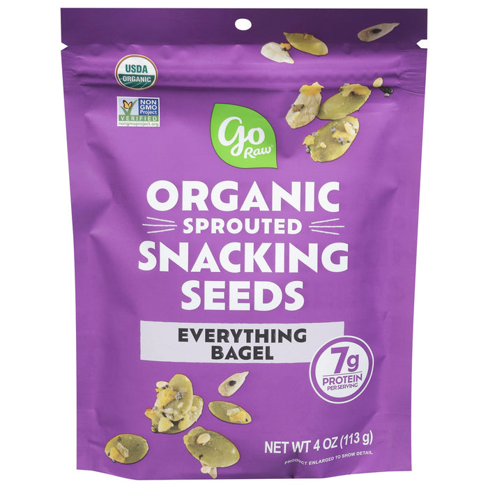 Go Raw Everything Bagel Sprouted Seeds Snack, 6 Bags of 4 oz Each