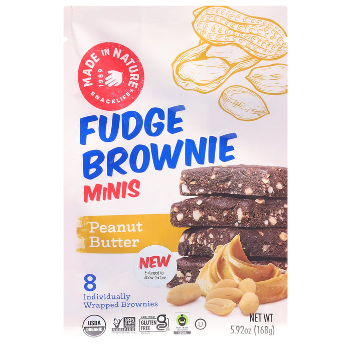 Made In Nature Fudge Brownie Organic Granola Bites, Peanut Butter, 5.92 oz, 6-Count