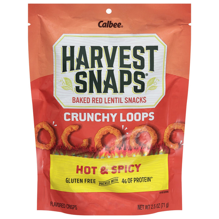 Harvest Snaps Crunchy Loops Spicy, 12-2.5 Oz - Baked Pea Snacks