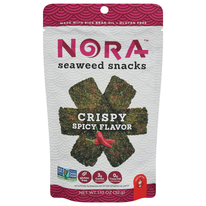 Nora Snacks Spicy Seaweed Crisps, 12-1.13 Oz. Bags