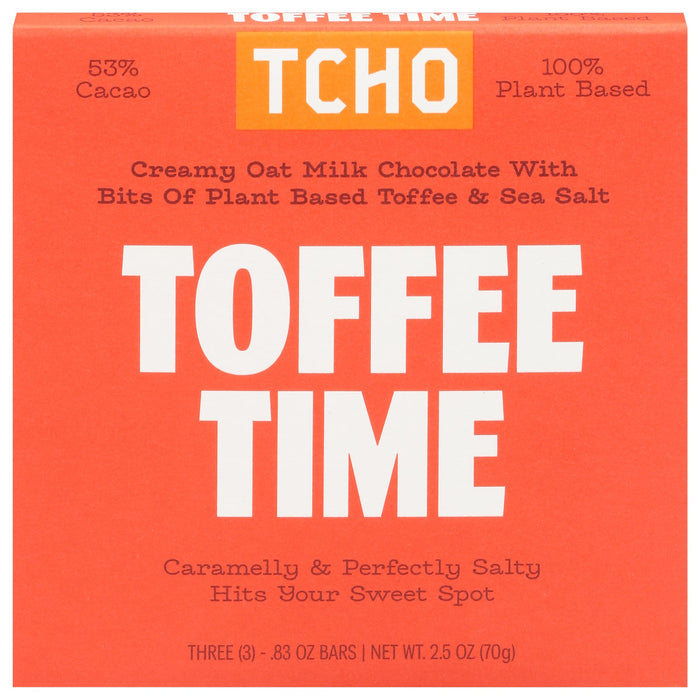 TCHO Toffee Time Organic Milk Chocolate Bar (Pack of 10) - 2.5 oz Each