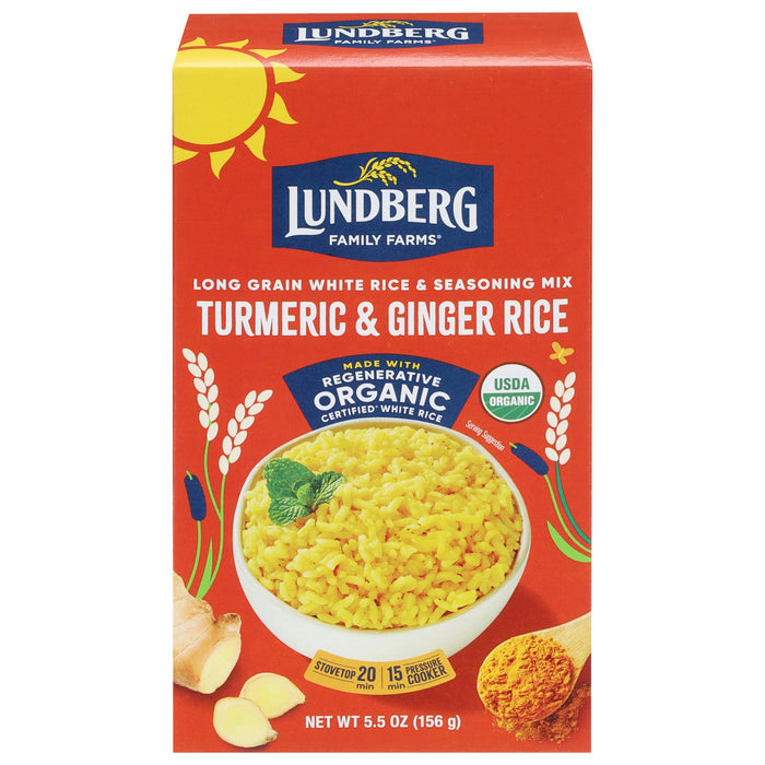 Lundberg Family Farms Organic White Rice, Ginger, 6 Bags of 5.5 oz Each