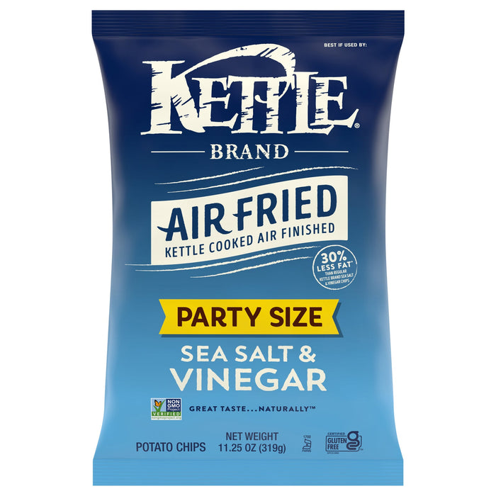 Kettle Brand Air Fried Potato Chips, Salt & Vinegar, 9-11.25 oz, 9 Count Case