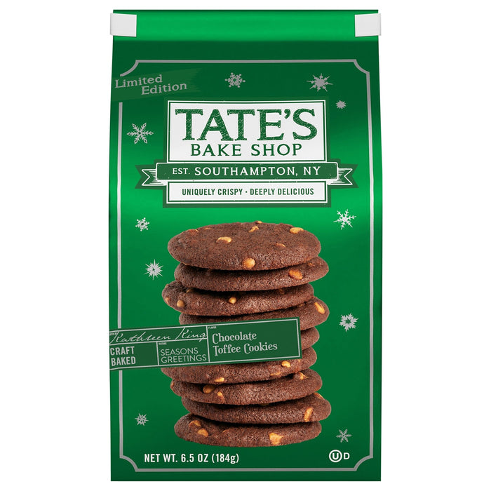 Tate's Bake Shop Chocolate Toffee Cookies - 12 x 6.5 Oz Packs