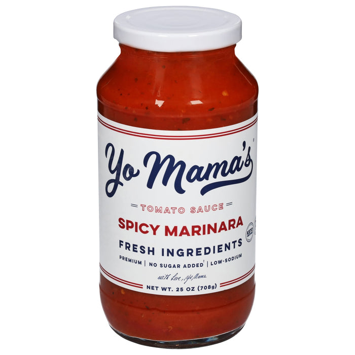 Yo Mama's Foods Spicy Marinara Pasta Sauce - Pack of 6 (25 oz )