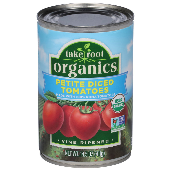 Take Root Organics Petite Diced Tomatoes - 14.5 Oz Can, Pack of 12