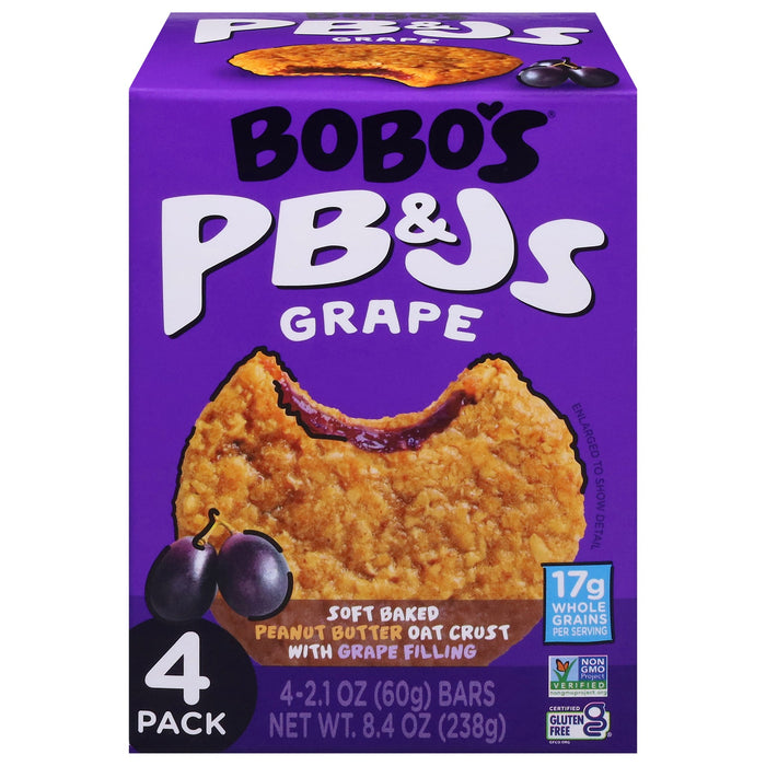 Bobo's Oat Bars PB&J Grape Jam Oat Bites - 6 Pack - 6 x 2.1 Oz