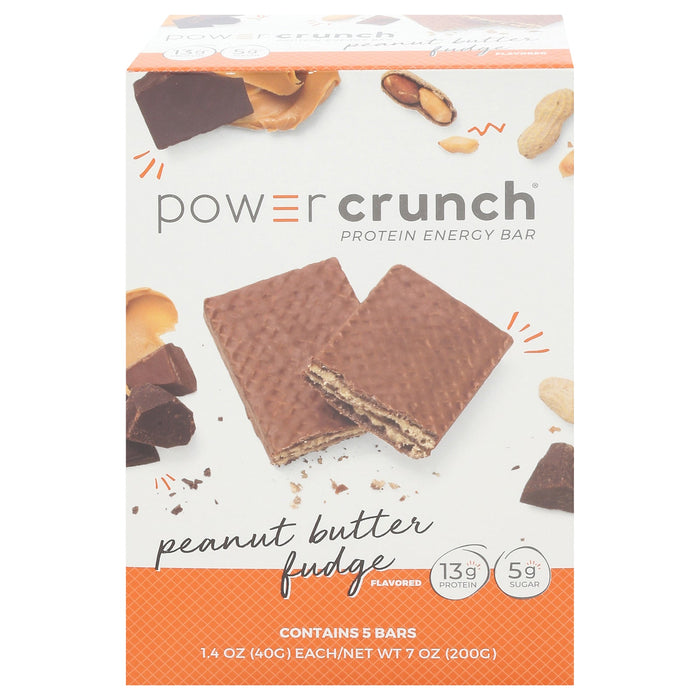 Power Crunch Protein Bar, Peanut Butter Fudge, 5 Count (Pack of 6) - 1.4 Oz Bars