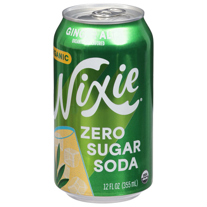 Nixie Sparkling Water Organic Ginger Ale Soda - Sugar-Free, 12 fl oz  (12-Pack)