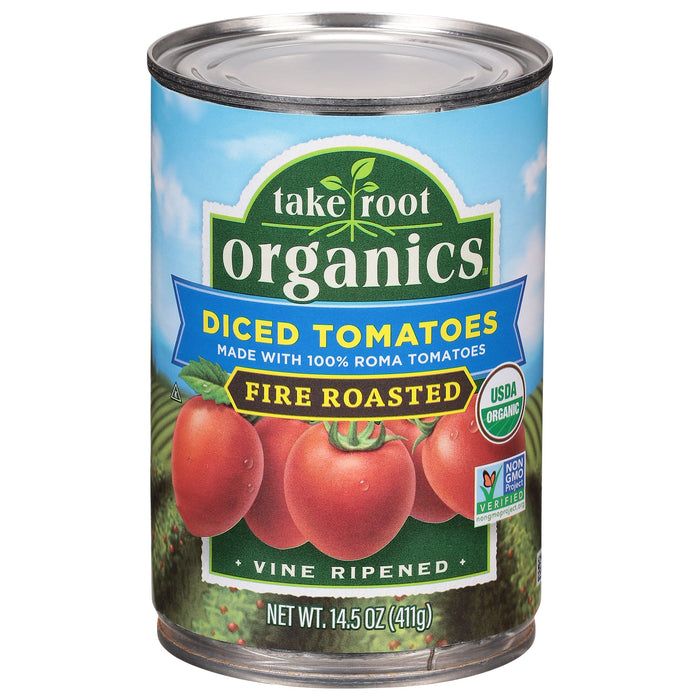 Take Root Organics Tom Organic Fire Roasted Diced Tomatoes (Pack of 12 - 14.5 Oz )