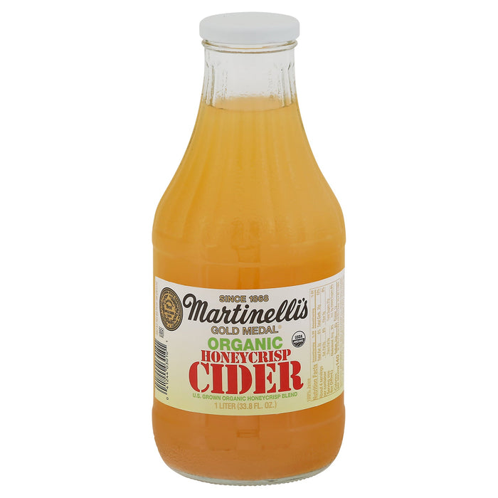 Martinelli's - Organic Honeycrisp Apple Cider, 33.8 fl oz (Pack of 6) - Unfiltered Kosher Cider