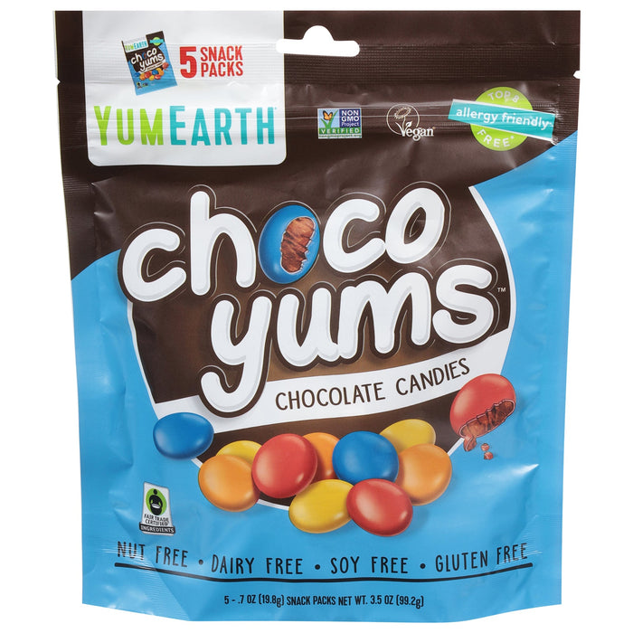 YumEarth Chocolate Coated Candies, Hard Shell, (Pack of 12) - 3.5 Oz Bags, Organic, Gluten-Free