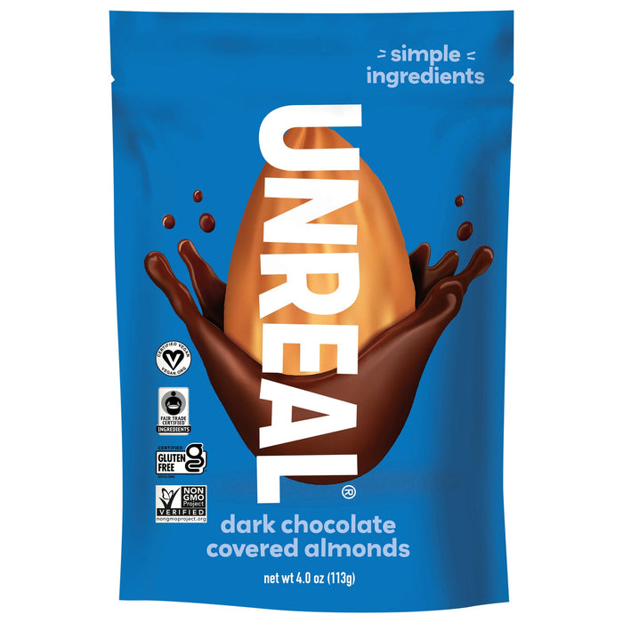 Unreal Dark Chocolate Covered Almonds - 6 Count - 4 oz Bags