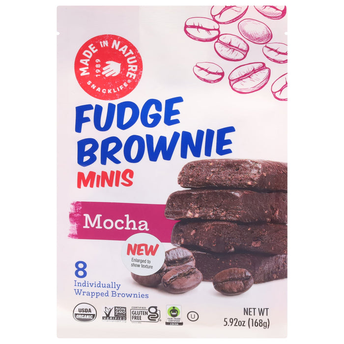 Made In Nature Fudge Brownie Organic Mocha - 6 x 5.92 Oz - Organic Chewy Snack