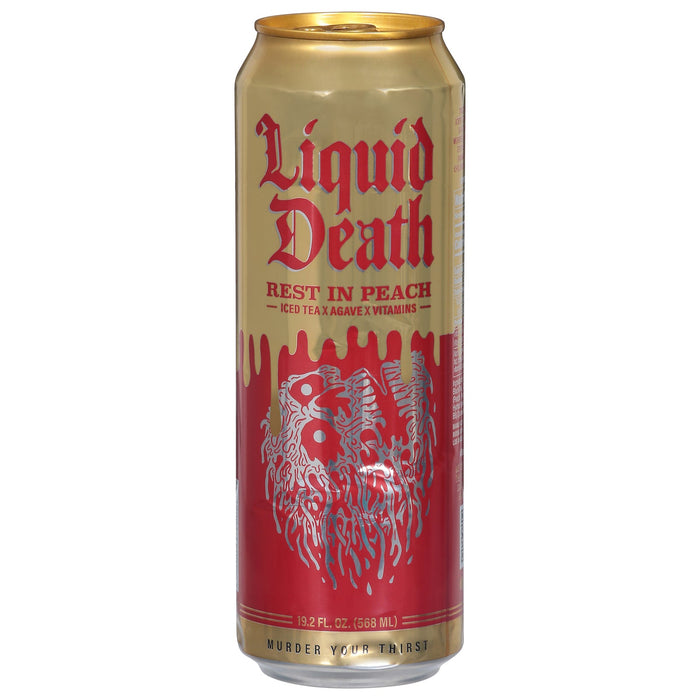 Liquid Death Tea Rest In Peach - 12 x 19.2 fl oz