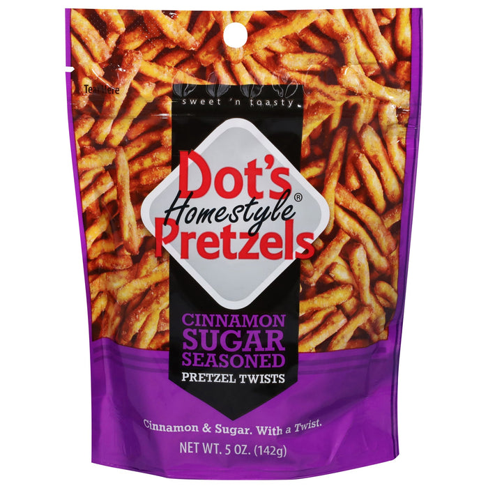 Dot's Pretzels Sugar Cinnamon - 10 x 5 oz Bags - Sweet & Crunchy Snack